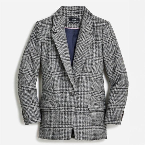 J. Crew - Willa Blazer in Houndstooth Wool - Gray Multi - Picture 3 of 14